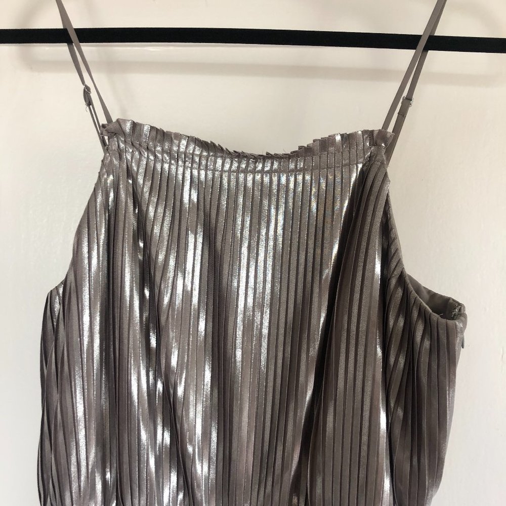 Banana Republic Silver Pleated Dress - like new